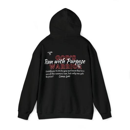 "RUN WITH PURPOSE" black hoodie